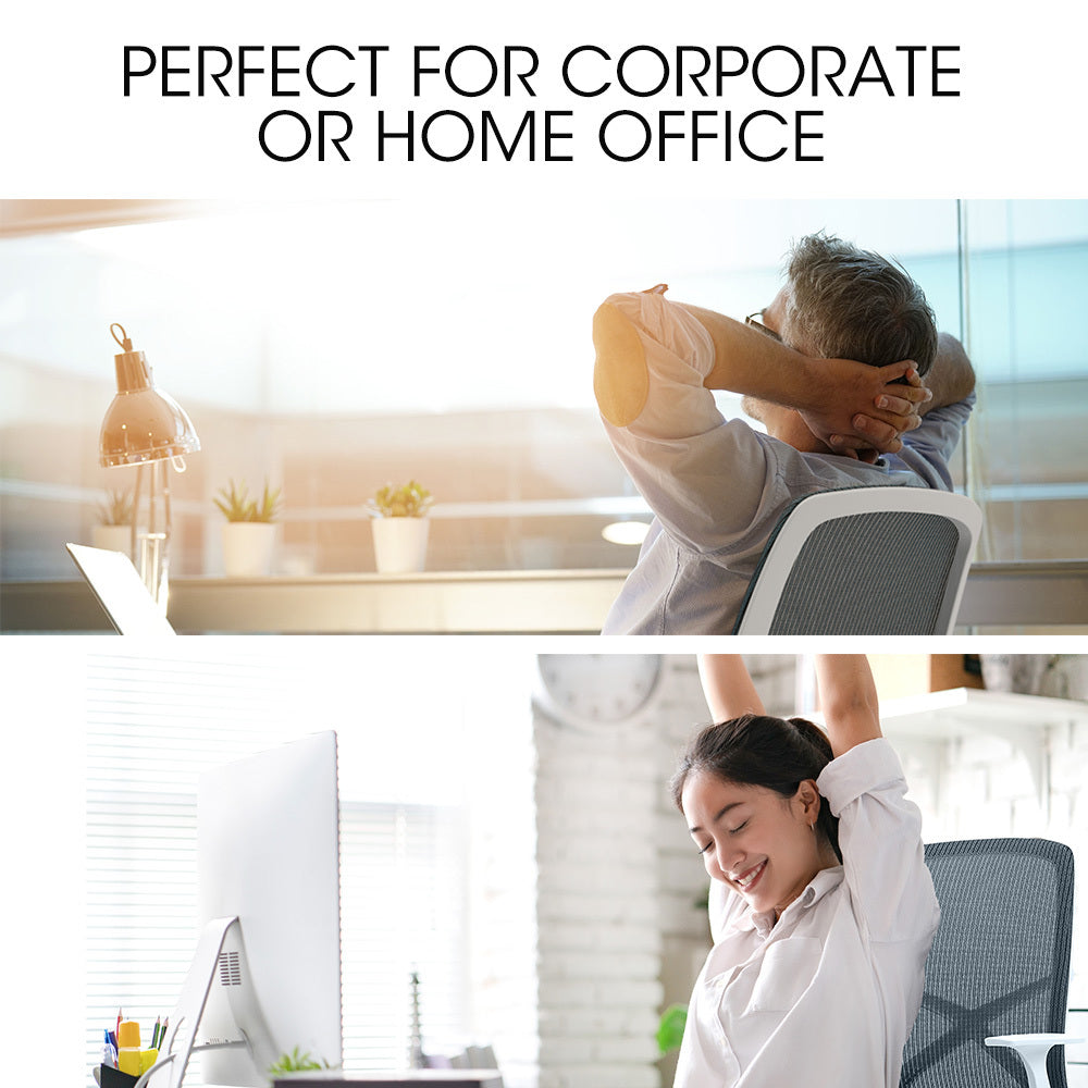 Ergonomic Mesh Office Chair with Adjustable Recline and Height, Blue/White