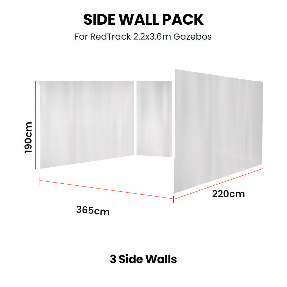 3x Side Walls for 2.2x3.6m Gazebo - Privacy & Weather Protection