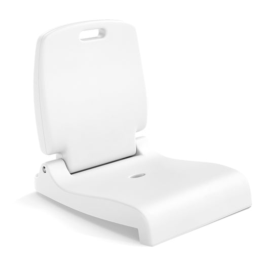 2 pieces Foldable Outdoor Poolside Chair with Handle for Edge of Pool-White