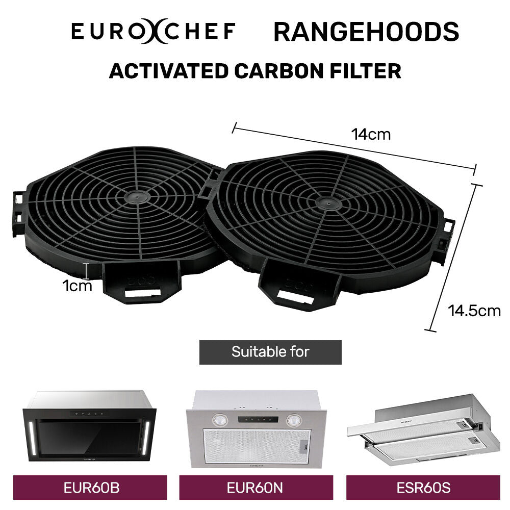 60cm Rangehood Carbon Filter Set for EuroChef Models - 2 Pack