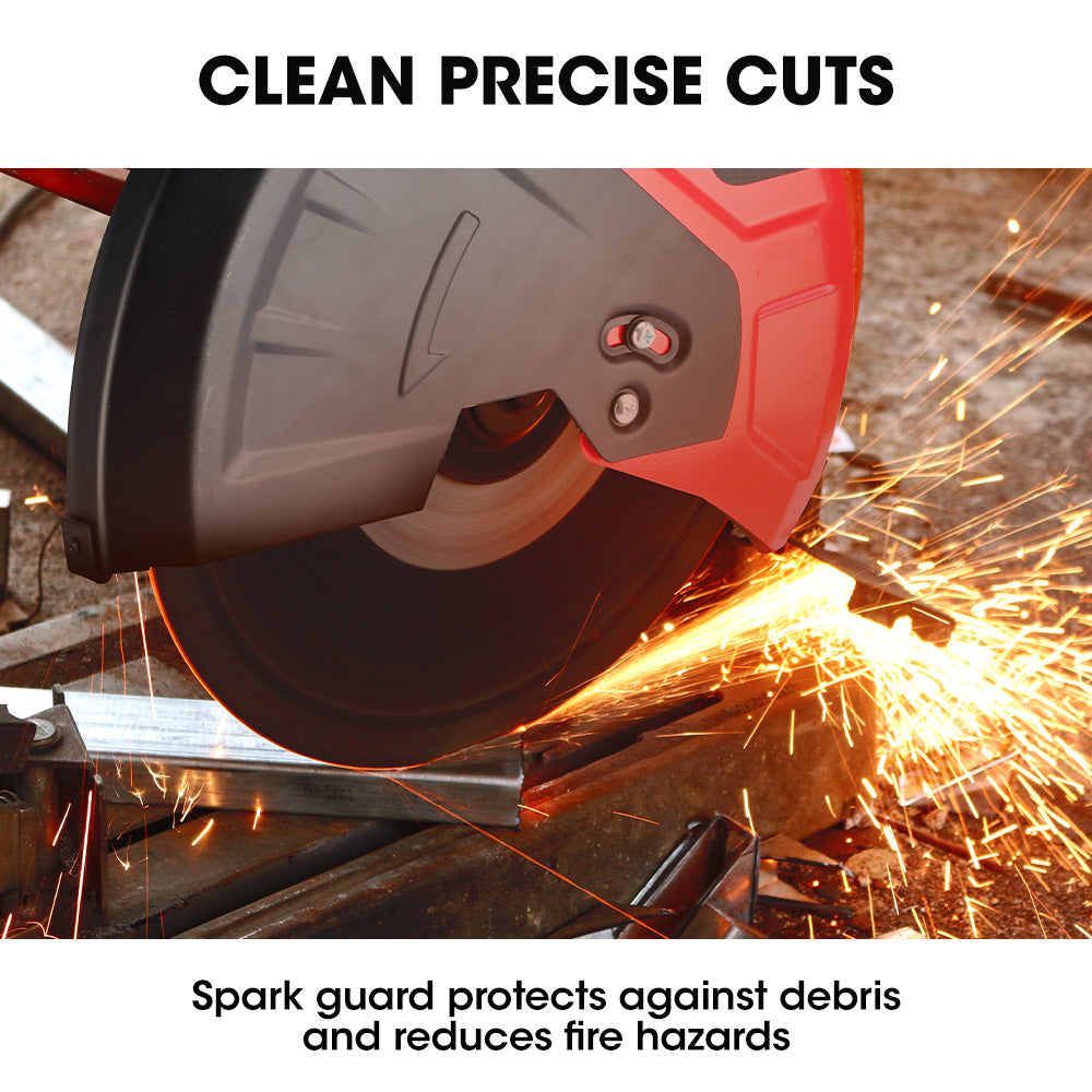 2400W Metal Cut Off Saw, 0.36m Blade, Soft Start, 45° Mitre, 15kg Portable