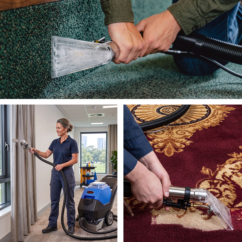 Commercial 3-in-1 Cold Water Carpet Extractor, 35L Tanks, 400mm Powered Brush, Walk Behind, 4m Handheld Upholstery Cleaning Tool