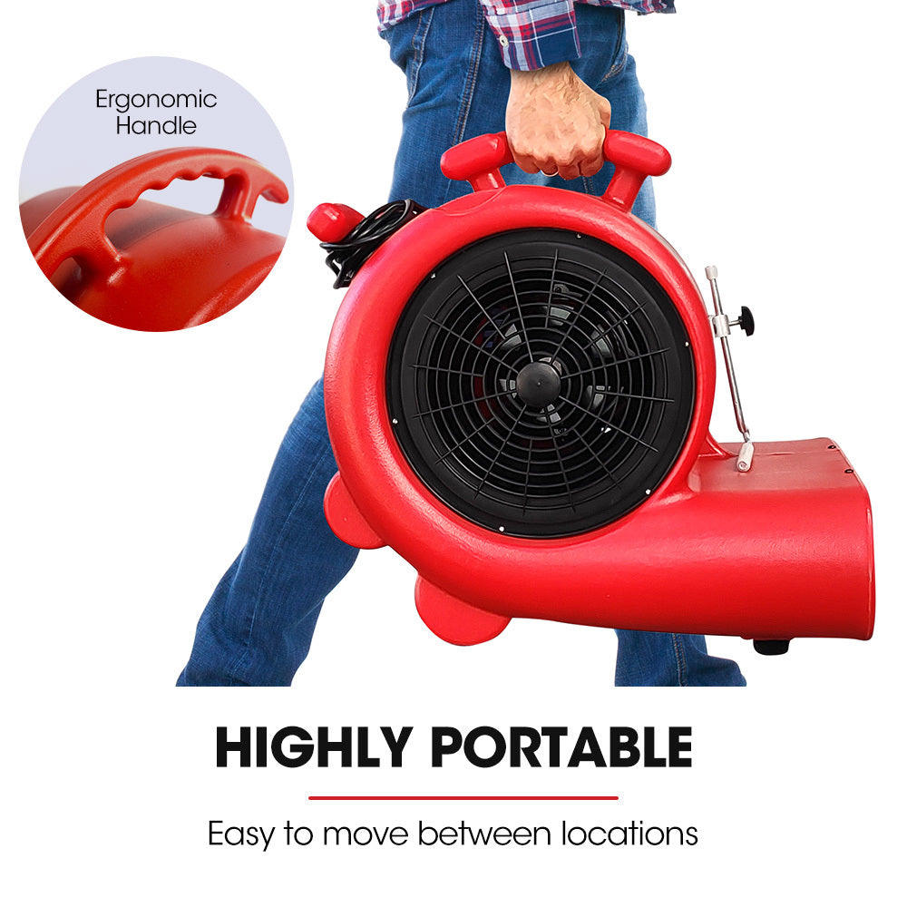 Carpet Floor Dryer Air Mover Blower Fan, 3-Speed, 1.3 Meter, 10 kg, Home/Commercial