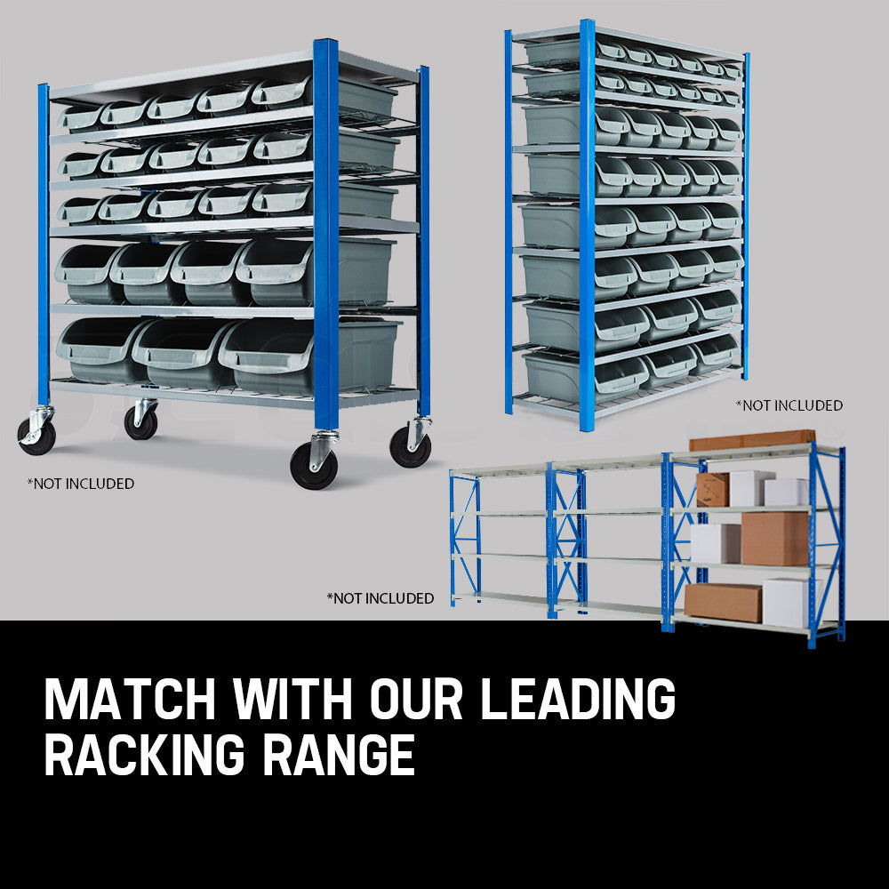 44-Part Wall-Mounted Storage Bin Rack with Tool Organiser, 1.12m Shelving