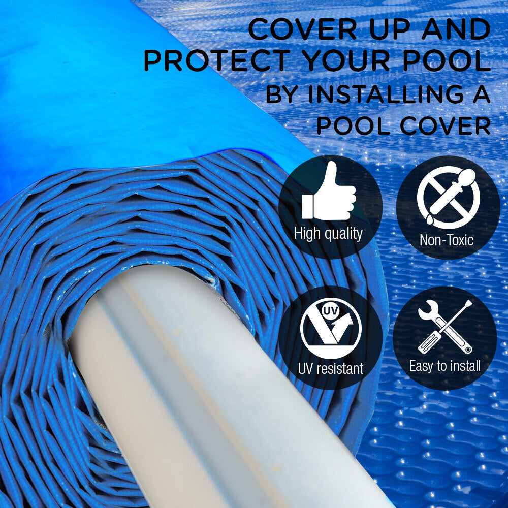 Solar Pool Cover 400 Micron Heater Bubble Blanket 9.5x5m - Heat & Protect