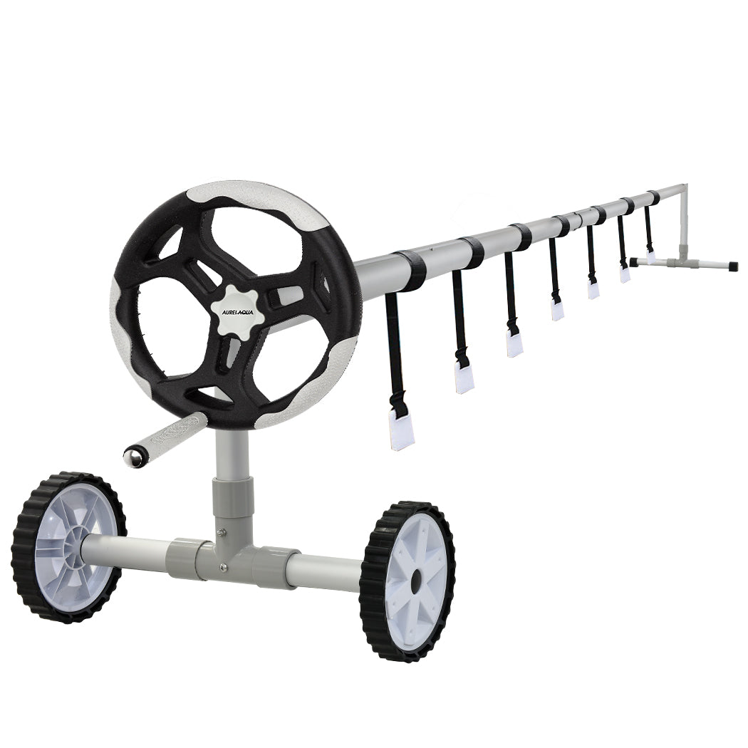 Adjustable 5.7m Pool Cover Roller with Crank Wheel and Blanket Clips