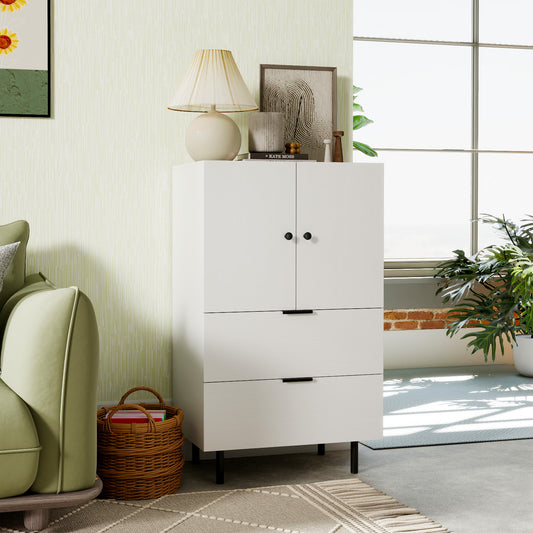 Sideboard Buffet Cabinet with Drawers and Storage Cabinet-White