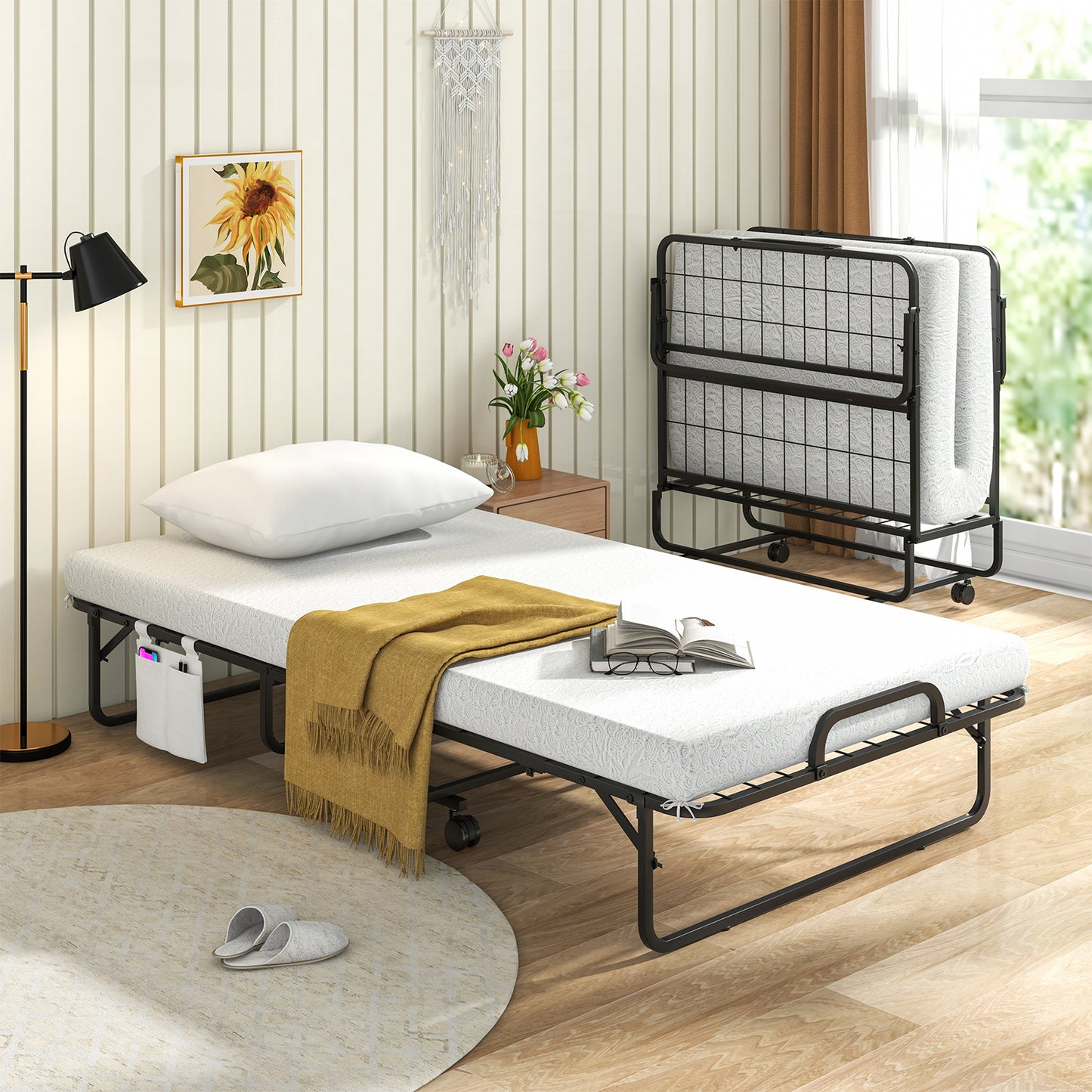 (with Pillow) 190 x 97 cm Rollaway BedSingle Size Folding Bed