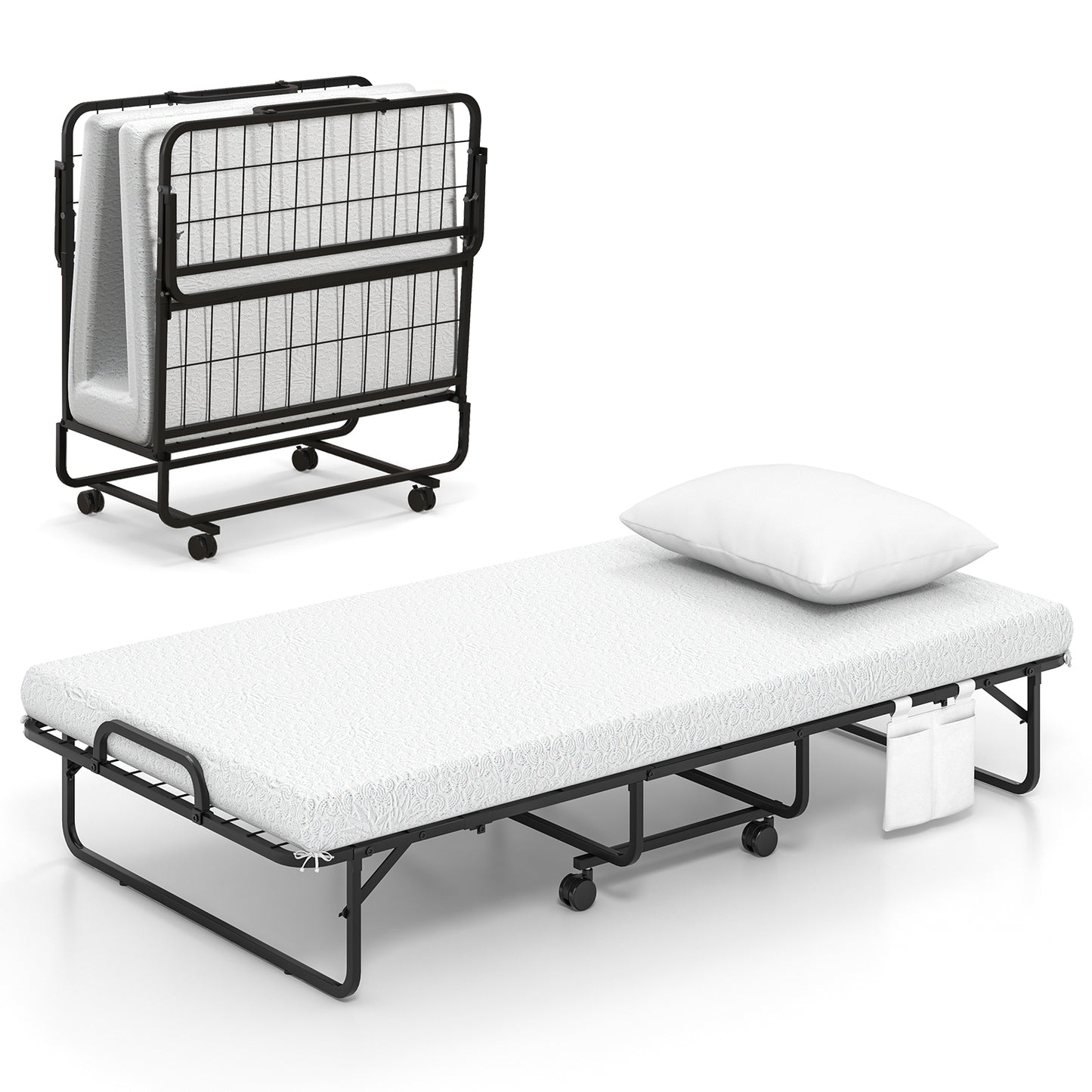 (with Pillow) 190 x 97 cm Rollaway BedSingle Size Folding Bed