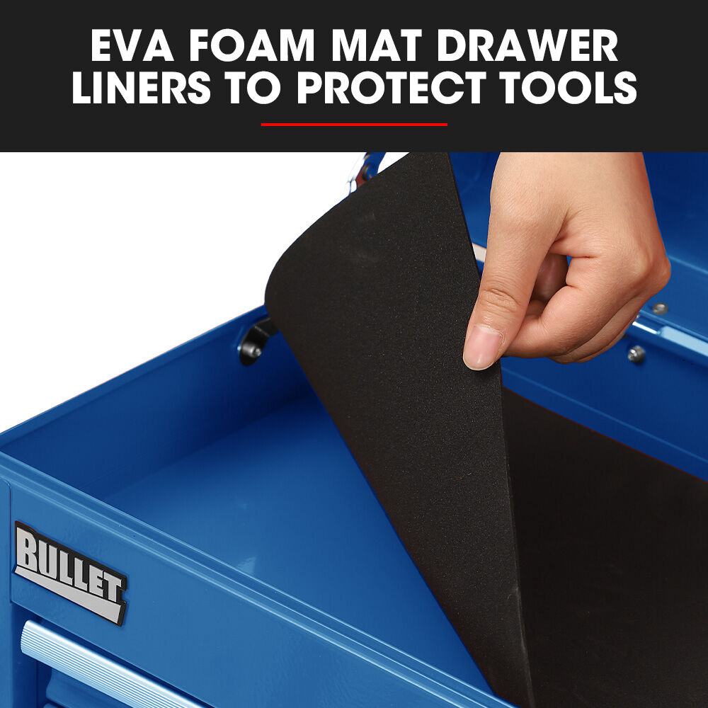 9 Drawer Tool Box Chest, Organiser Mechanic Garage Storage Toolbox Set - Blue