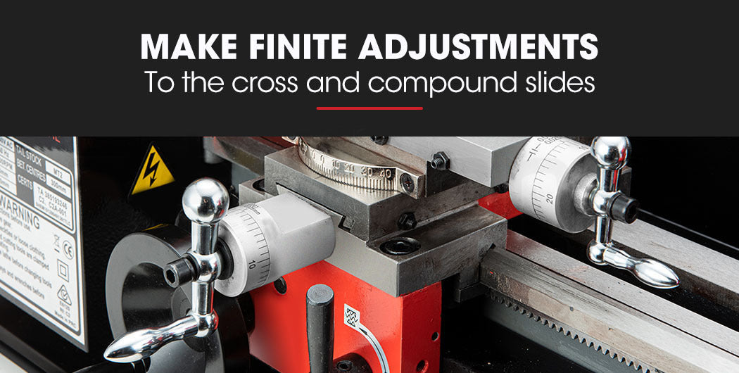 600W 2.1m x 4.3m Variable-Speed Mini Metal Lathe with LCD Screen