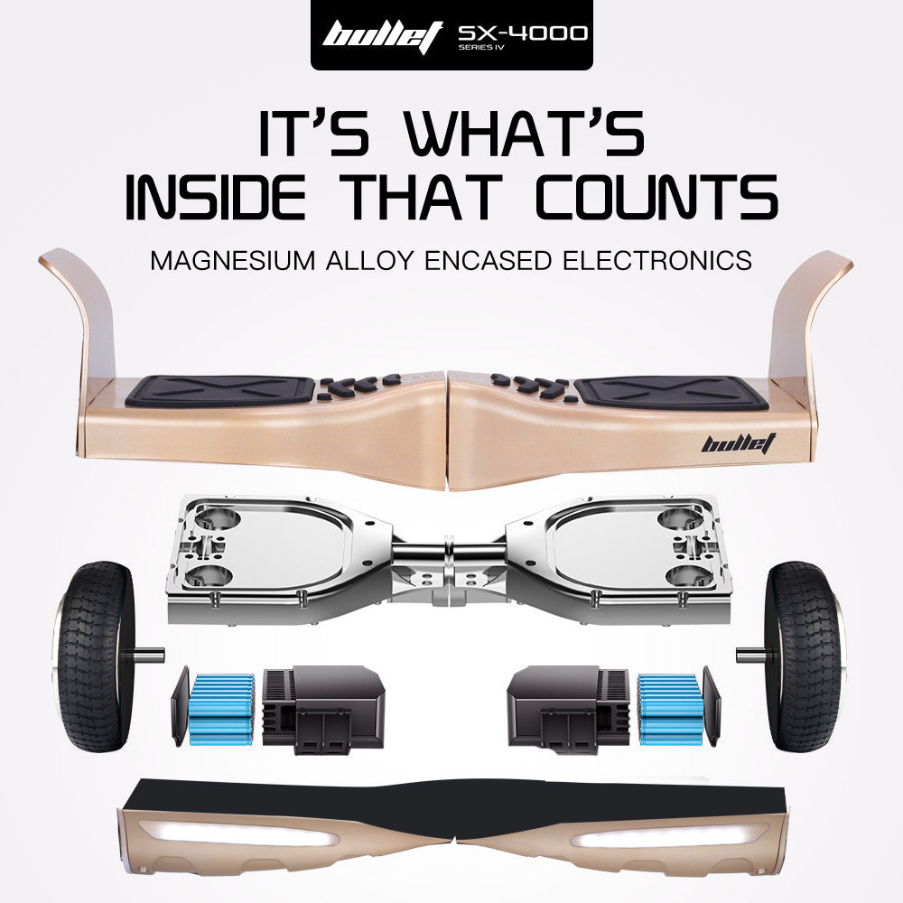 SX-4000 Hoverboard, 0.22m Wheels, 700W Motors, Self-Balancing, LED, Bronze