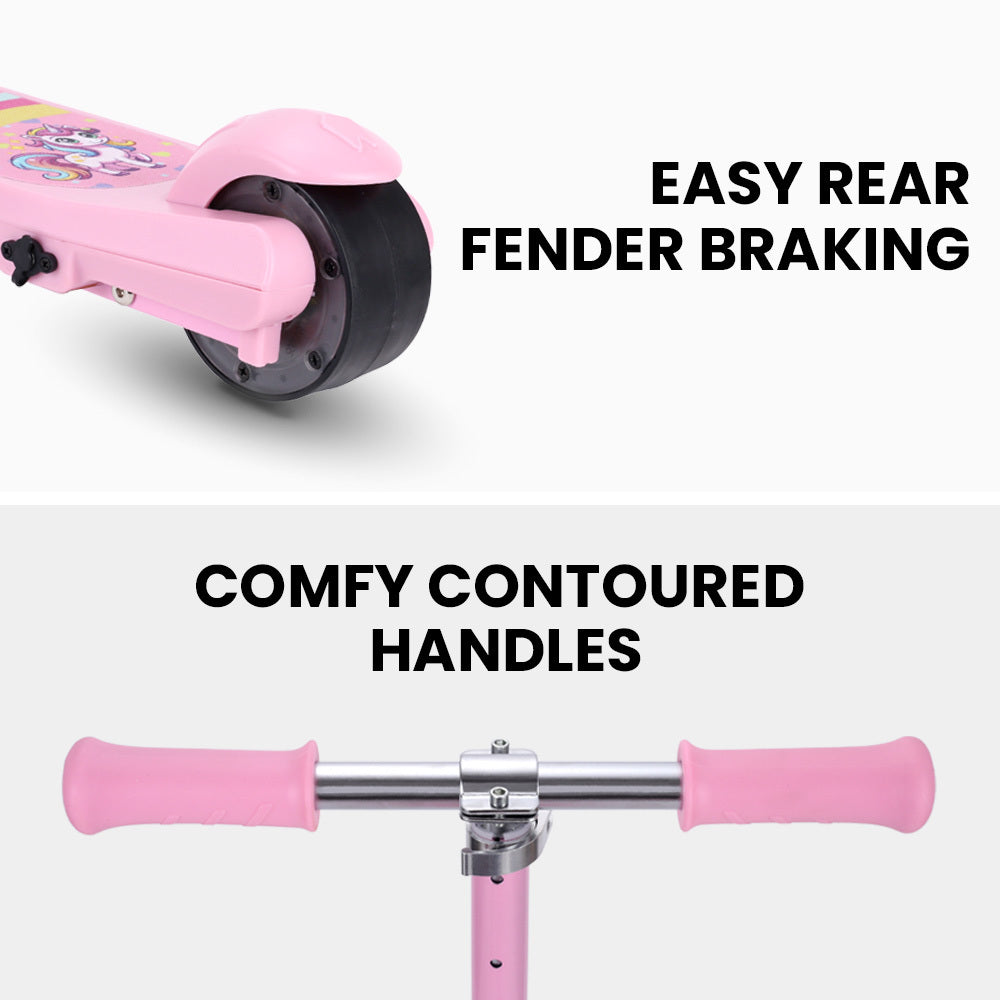 Kids Electric Scooter, 5-11 Years, Adjustable, Brushless Motor, 0.13m Tyres, Pink