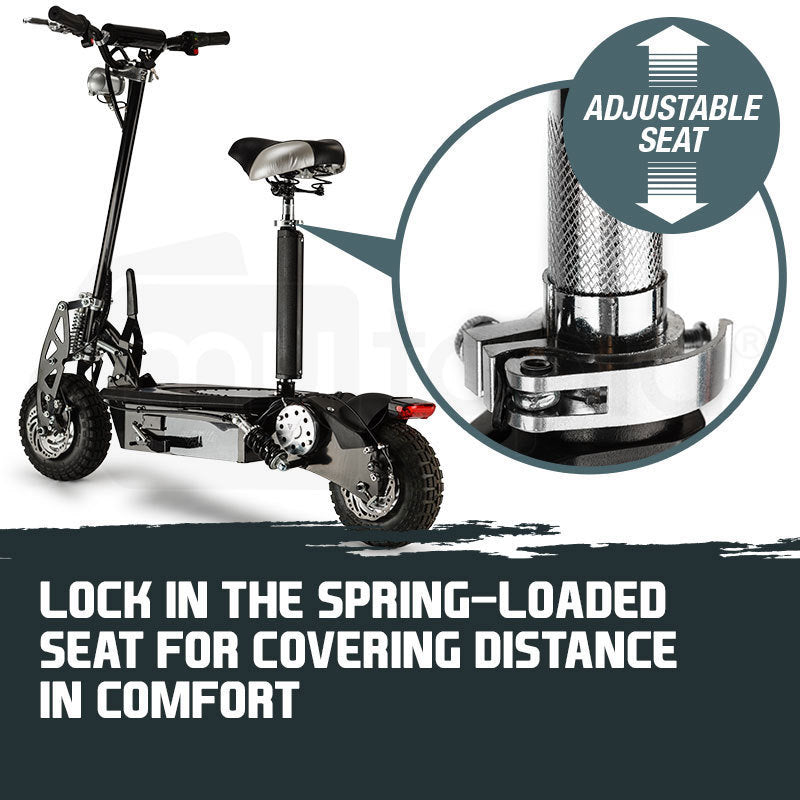 48V 1000W Folding Electric Scooter with LED Lights & Adjustable Seat