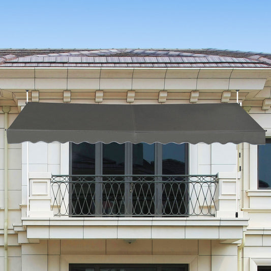 Telescopic Awning Sun Shade with Manual Crank Handle for Window Balcony Garden-4M