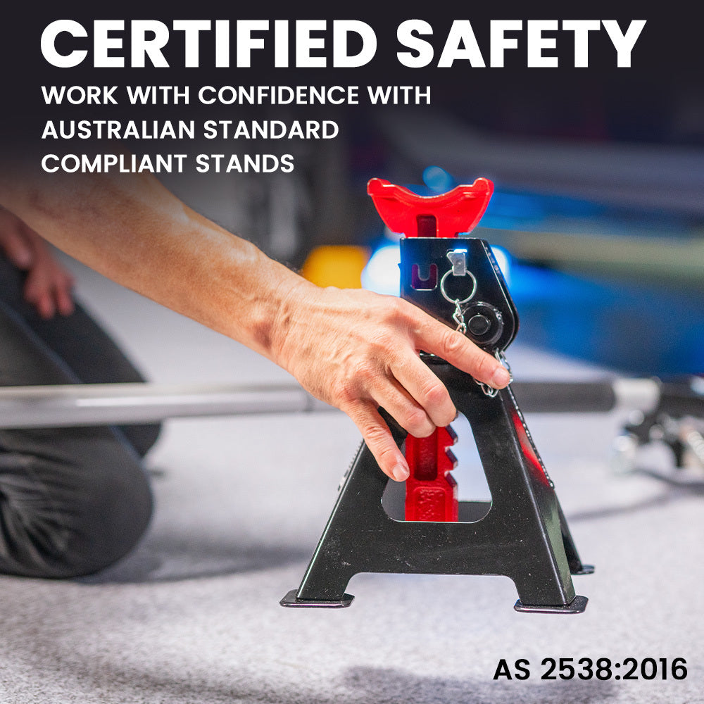 2-Piece 2000kg Car Jack Stands with Adjustable Heights and Safety Locks