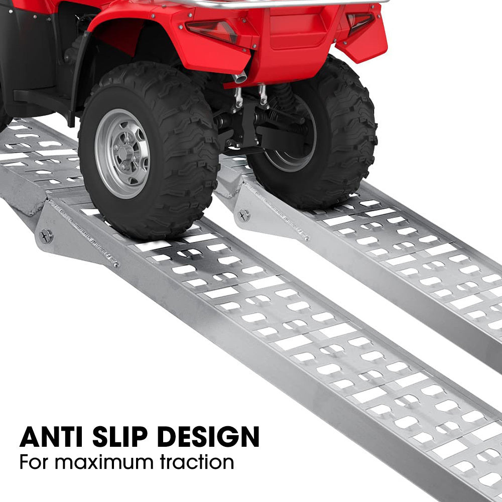 2.3m Aluminum Loading Ramps, 680kg Capacity for ATV/Quad Bike, Foldable Set