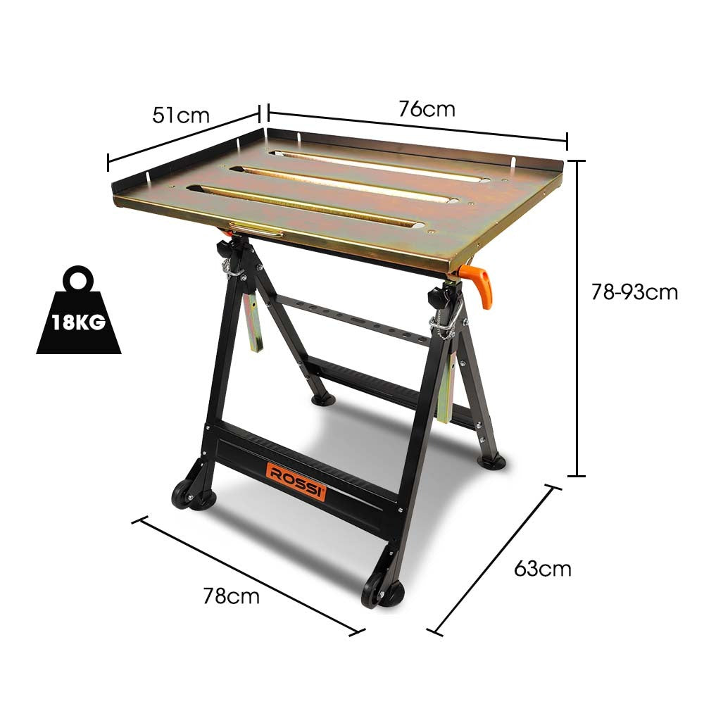 Adjustable Welding Table 150kg Capacity, Height & Angle Adjustable, Corrosion Resistant