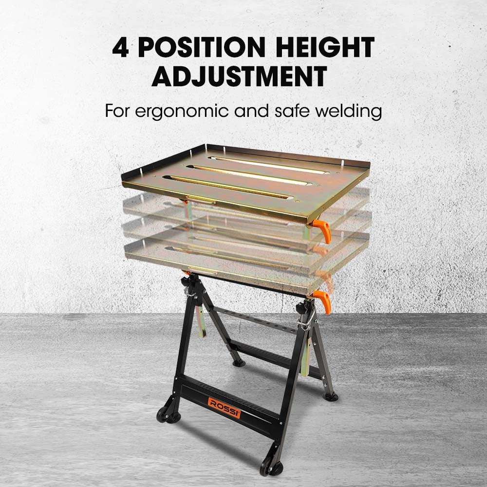 Adjustable Welding Table 150kg Capacity, Height & Angle Adjustable, Corrosion Resistant