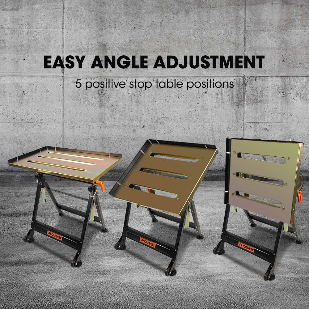 Adjustable Welding Table 150kg Capacity, Height & Angle Adjustable, Corrosion Resistant
