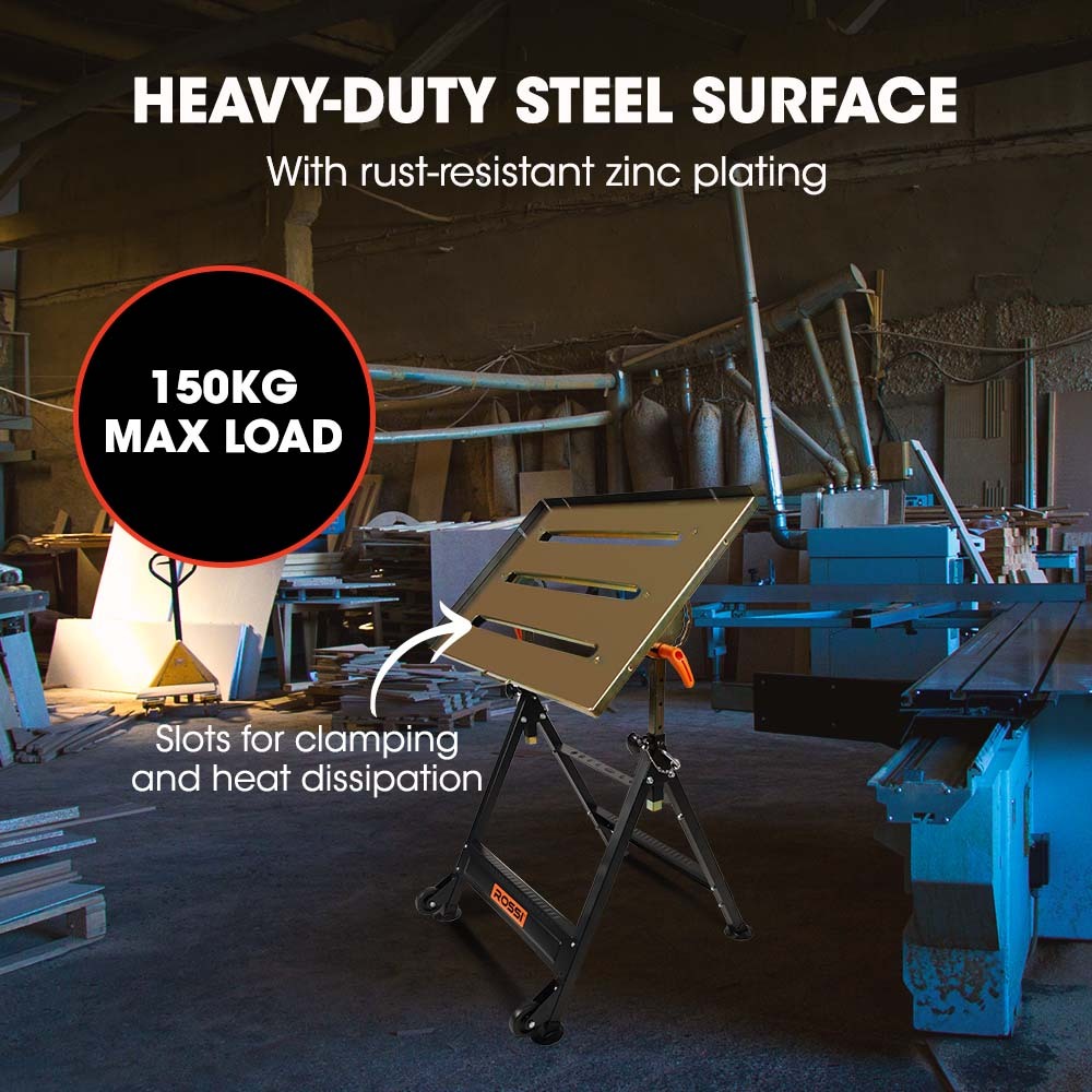 Adjustable Welding Table 150kg Capacity, Height & Angle Adjustable, Corrosion Resistant