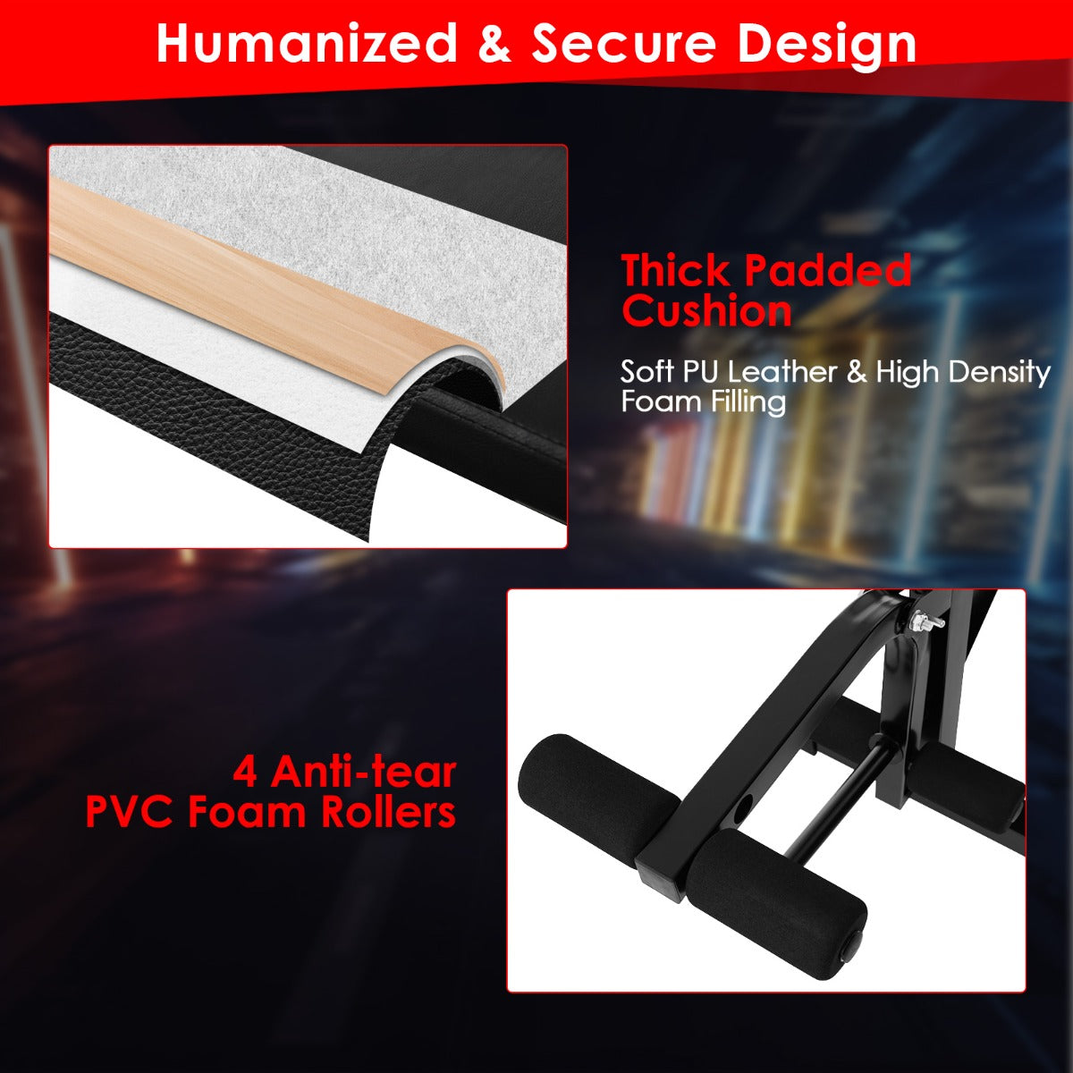 Adjustable Weight Bench and Barbell Rack Set with Squat Rack
