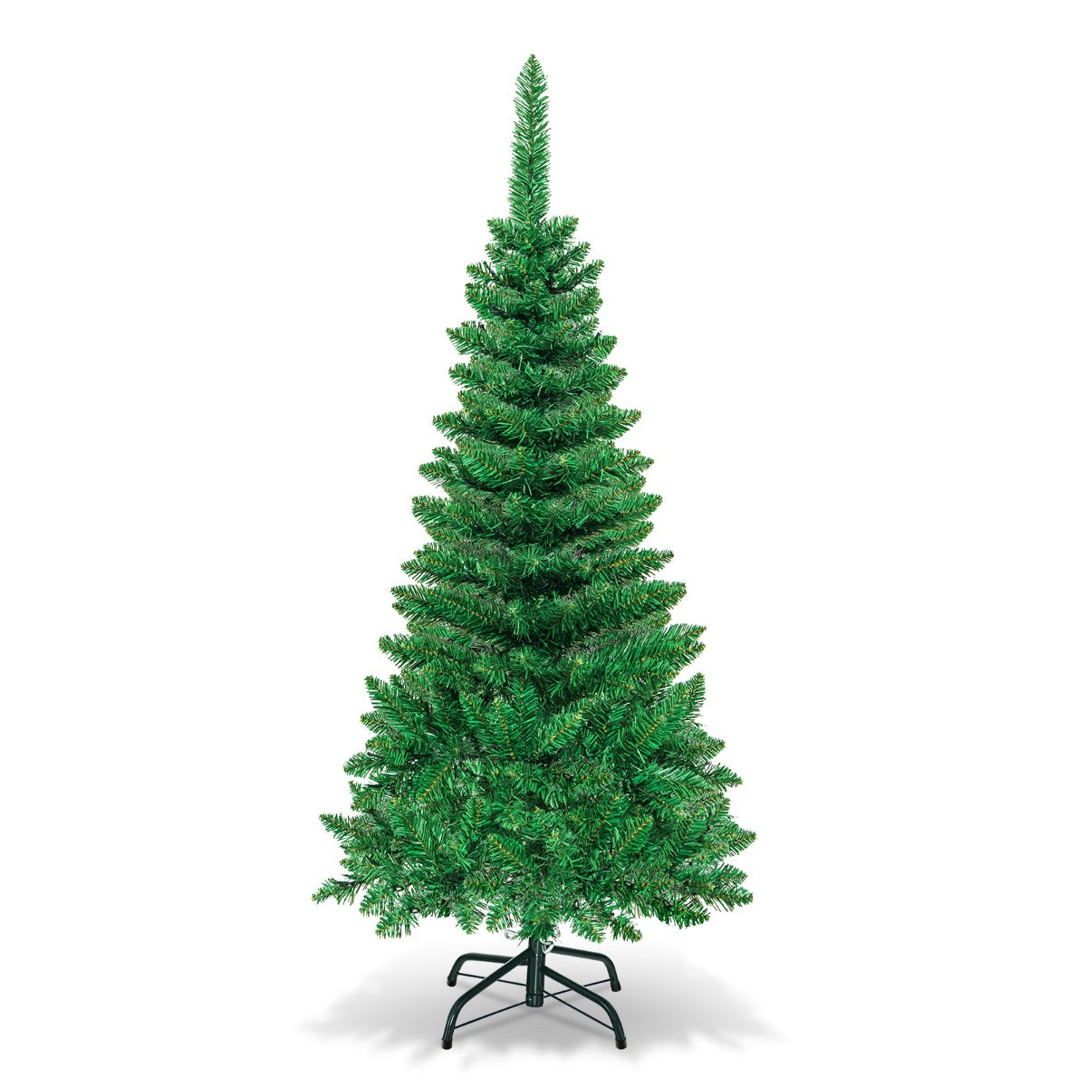 1.37m Pre-Lit Pencil Christmas Tree with 150 LED Lights and Metal Stand