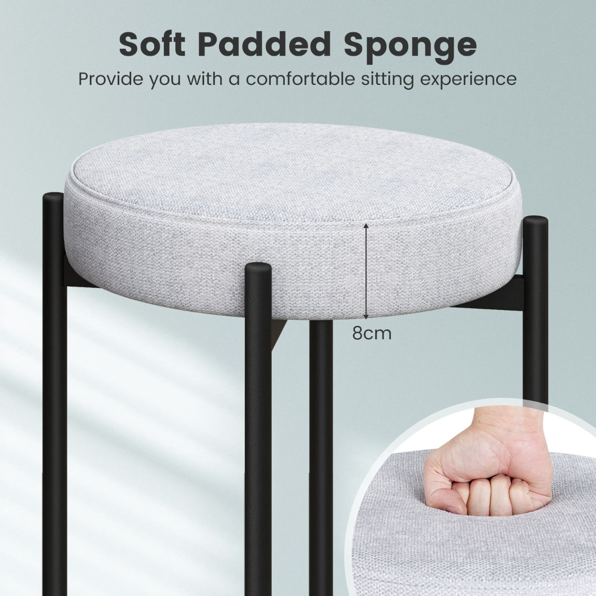 Four-piece stool set provides versatile seating for kitchens, home bars, cafes, pubs, and restaurants
