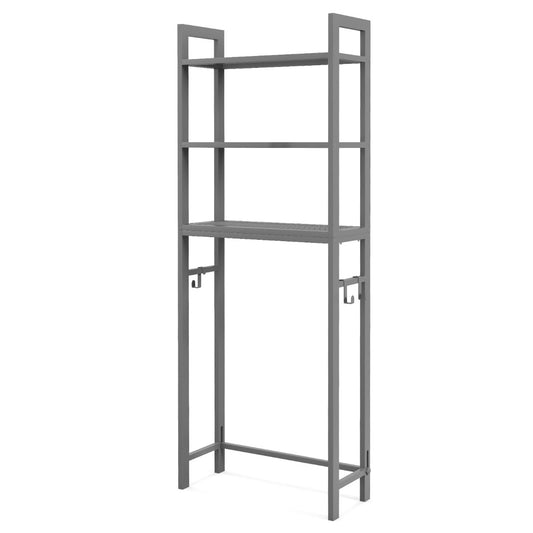 Costway Over-The-Toilet Storage Shelf with Anti-tipping Device for Bathroom-Grey