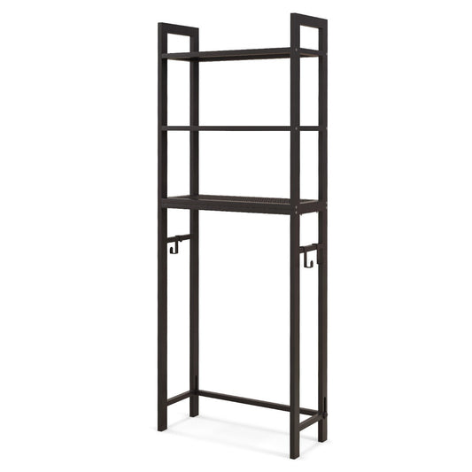 Space-saving toilet storage stand with adjustable bottom bar for most bathroom layouts