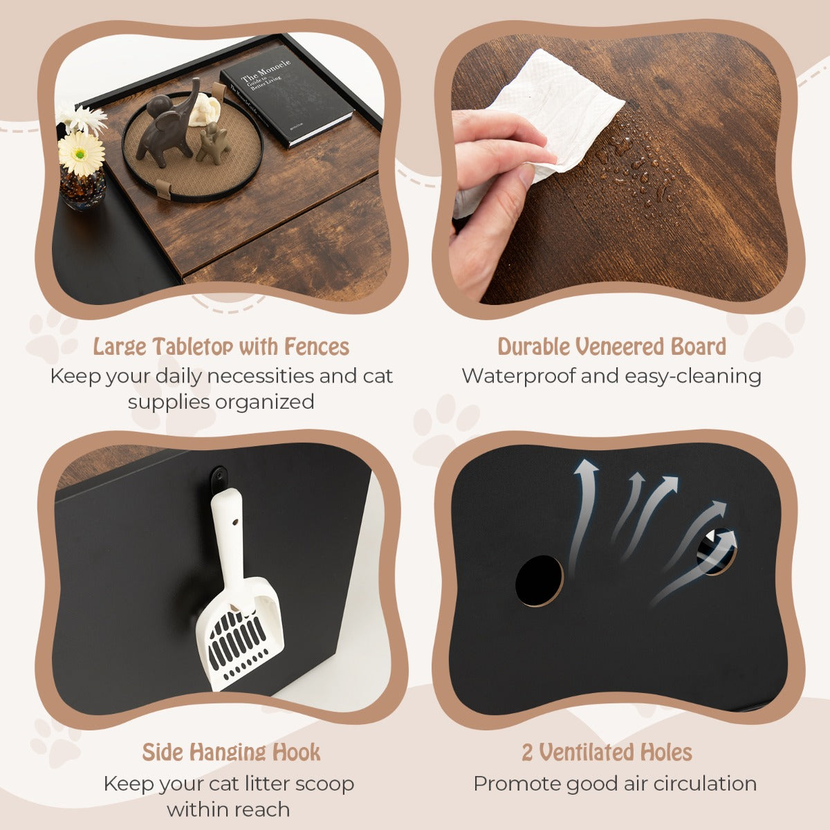 Measure your litter box before purchase to ensure it fits inside the 78 cm cat enclosure comfortably