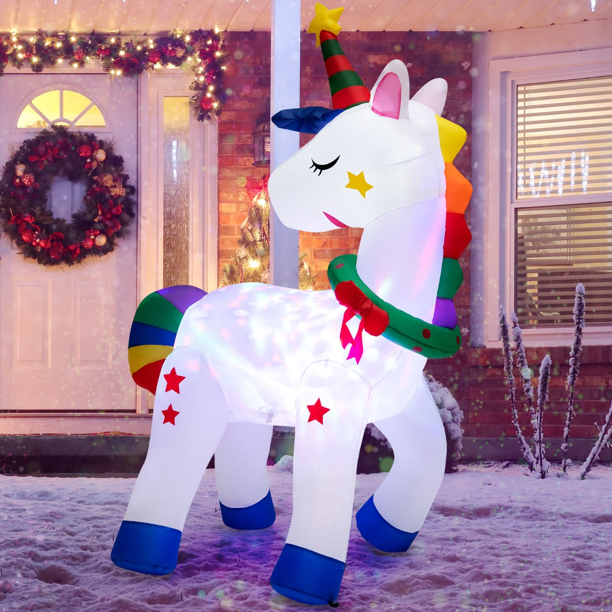 Durable stitched polyester Christmas inflatable brings magical charm to indoor or outdoor spaces