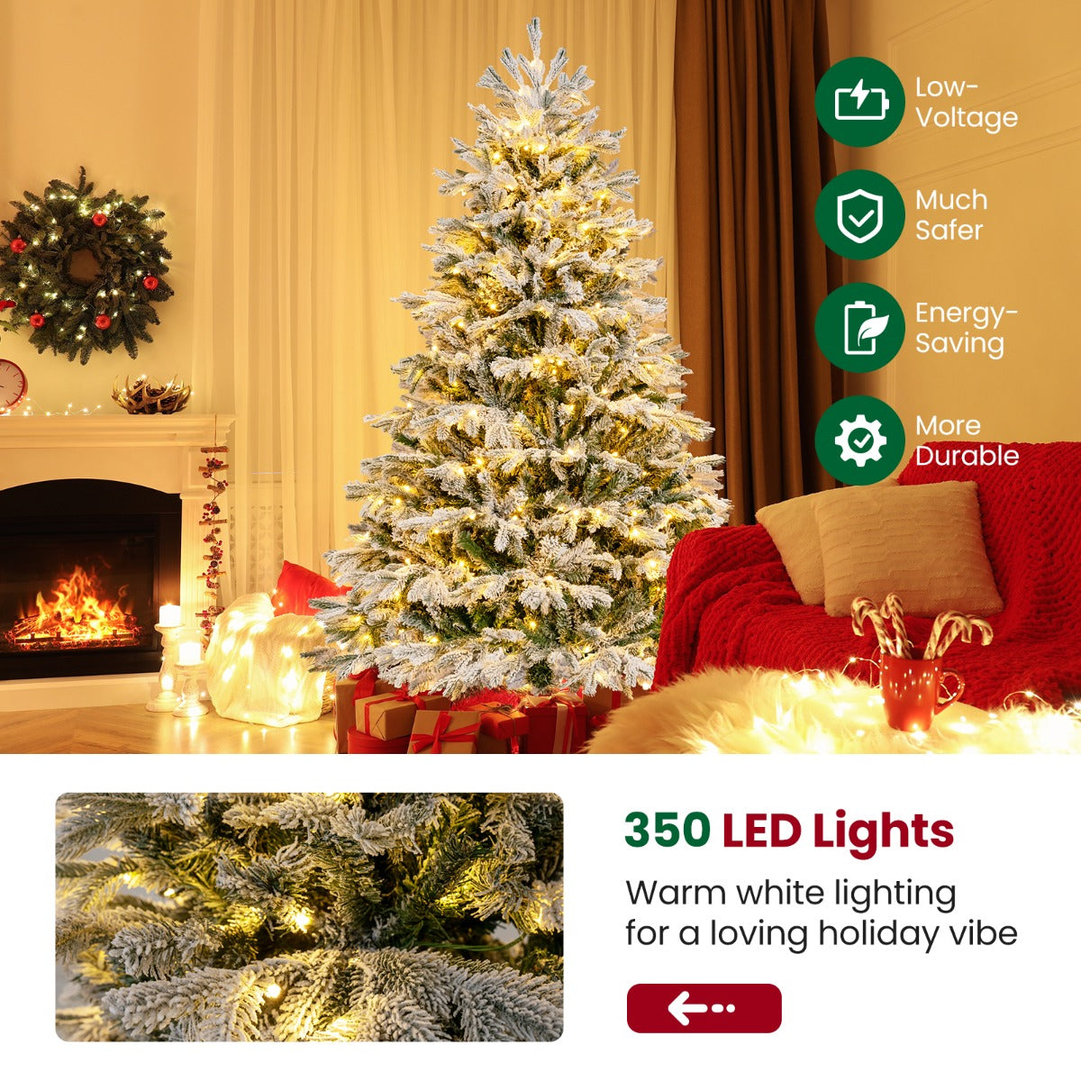 1.8M Artificial Christmas Xmas Tree with 1022 PE PVC Branch Tips for Home/Office