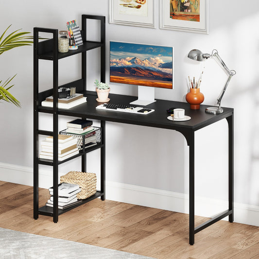 Computer Desk with Power Strip-Black