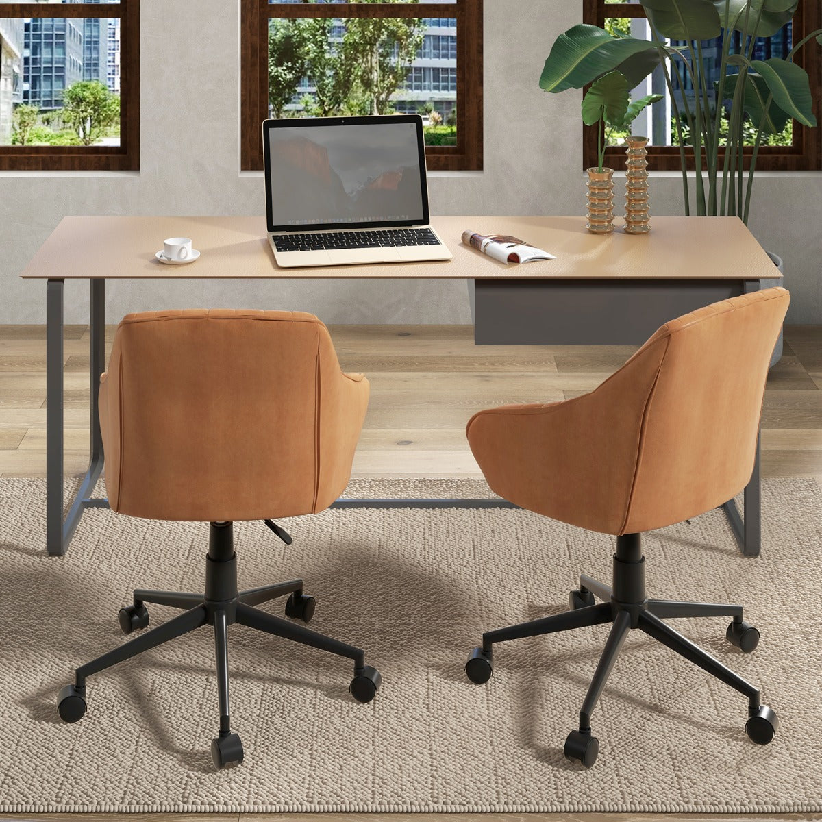 Home Office Desk Chair with 5 Rolling Wheels for Study, Bedroom, Office