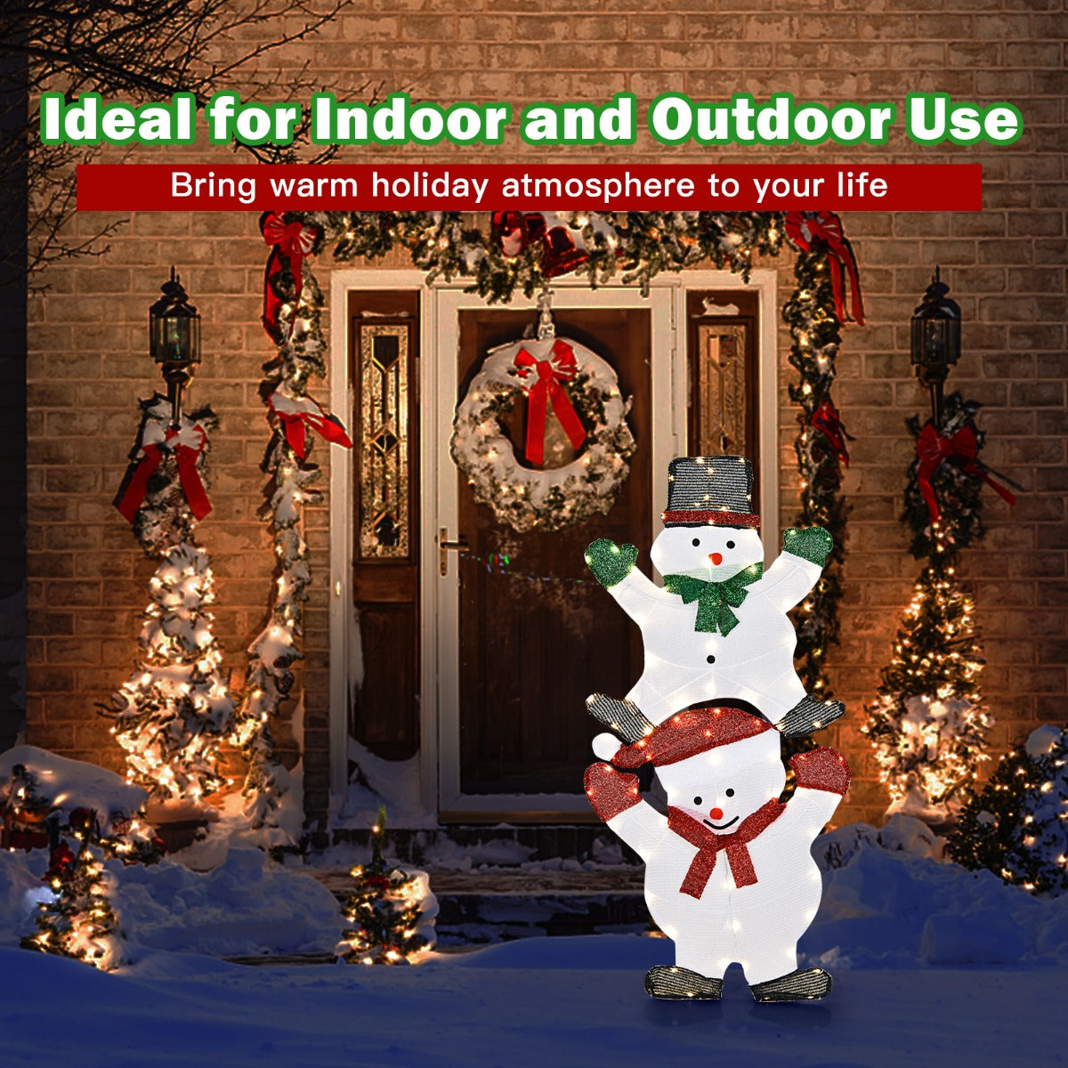 Lightweight structure is easy to remove, store and reuse for future holiday seasons