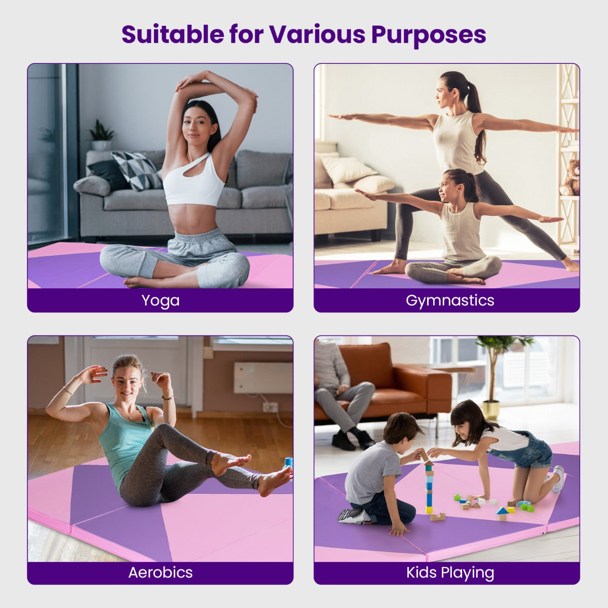 Portable folding mat is suitable for athletes, fitness enthusiasts, children, and kindergarten activities