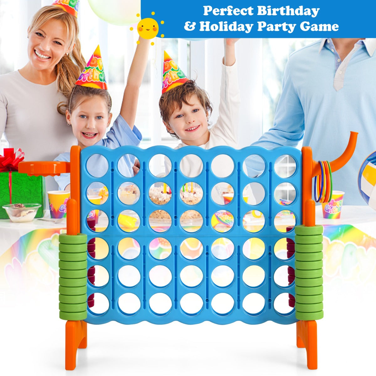 Jumbo 4-to-Score Giant Game Set for Kids-Orange