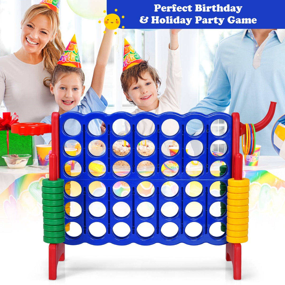 Jumbo 4-to-Score Giant Game Set for Kids-Red