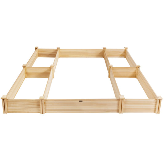 Costway Wooden Garden Bed with Multifunctional Design for Backyard