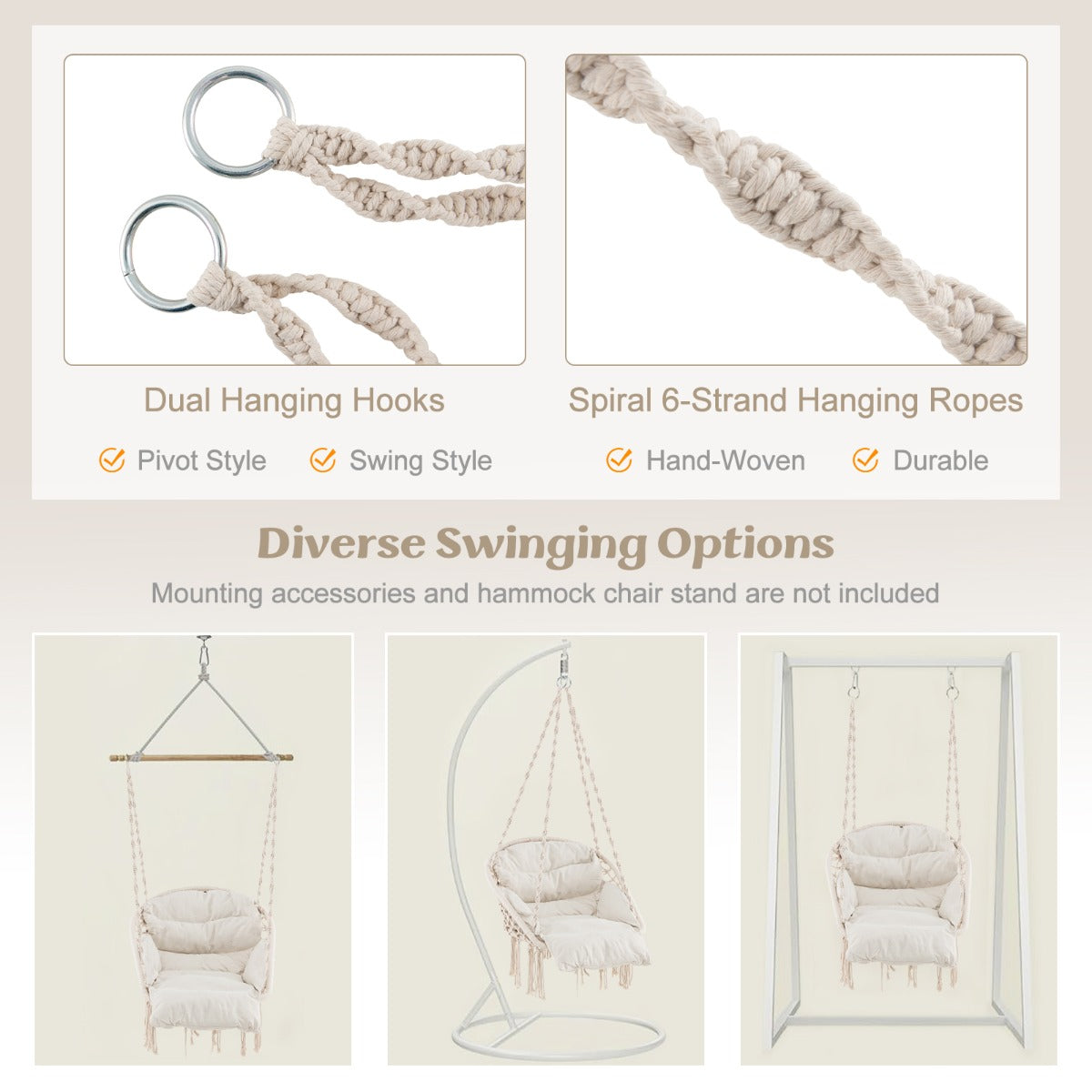 Mounting hardware and stand are not included, allowing flexible installation with suitable existing supports