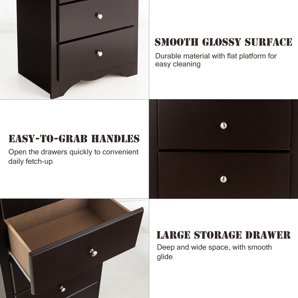 Clear instructions and included hardware make this six-drawer storage cabinet easy to assemble