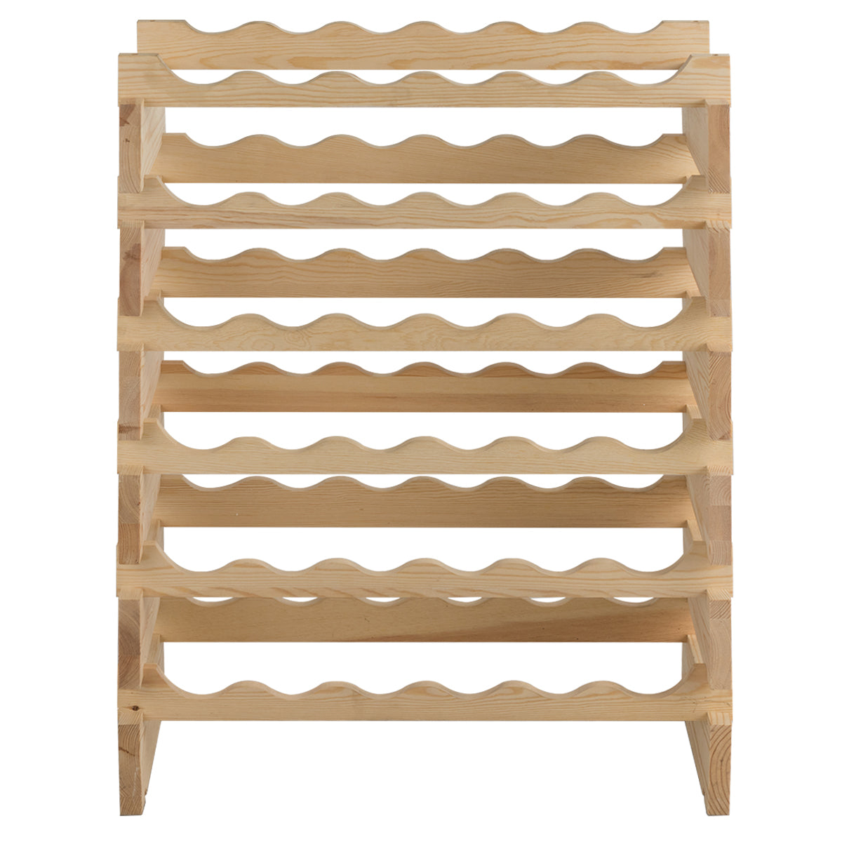 36-Bottles 6-Tier Display Stackable Wood Wine Rack for for Bar, Wine Cellar