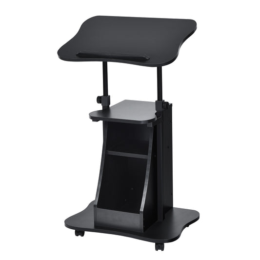 Costway Height Adjustable Mobile Laptop Desk with Wheels