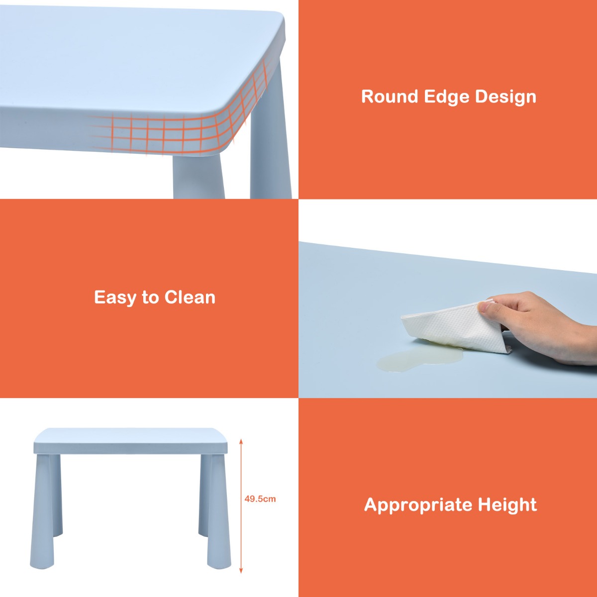 Easy-assembly kids table and chair set makes a thoughtful gift for creative, active, and growing children