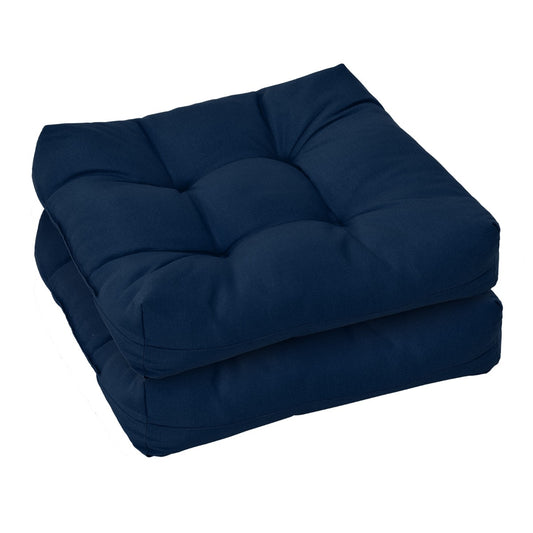 2 Pieces 53 x 53CM Patio Chair Seat Cushions for Indoor and Outdoor-Navy