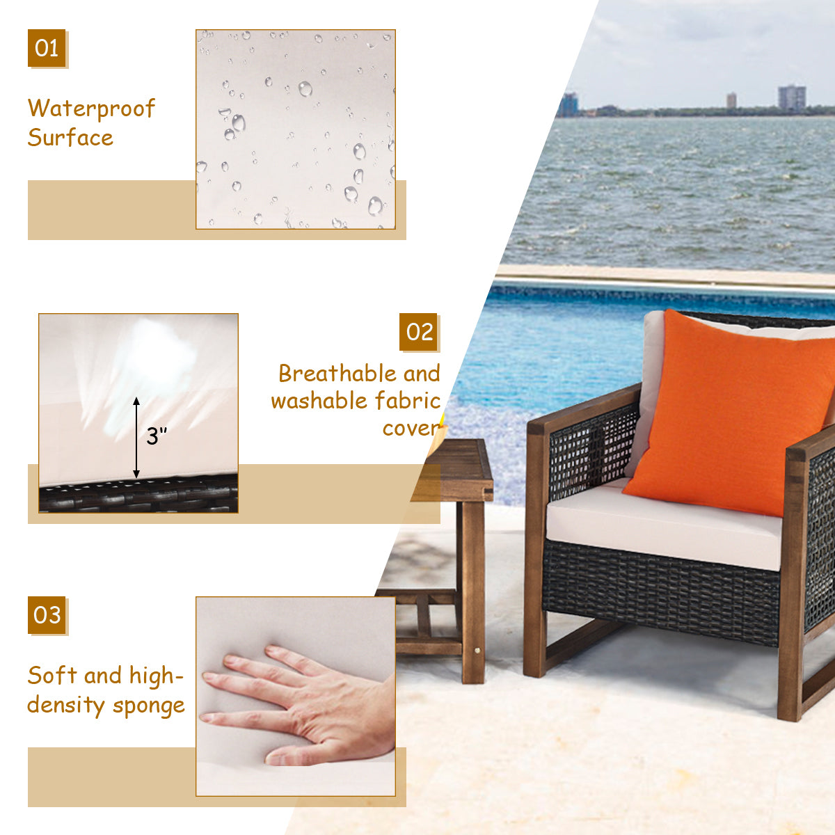 Detailed assembly instructions help make setup straightforward for relaxing outdoor seating and casual entertaining