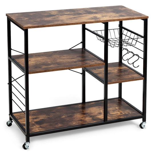 Industrial Kitchen Baker Rack with Lockable Universal Wheel