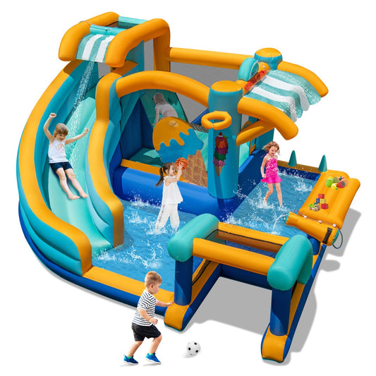 Inflatable Water Park with Market Stand and Climbing Wall (Without Blower)