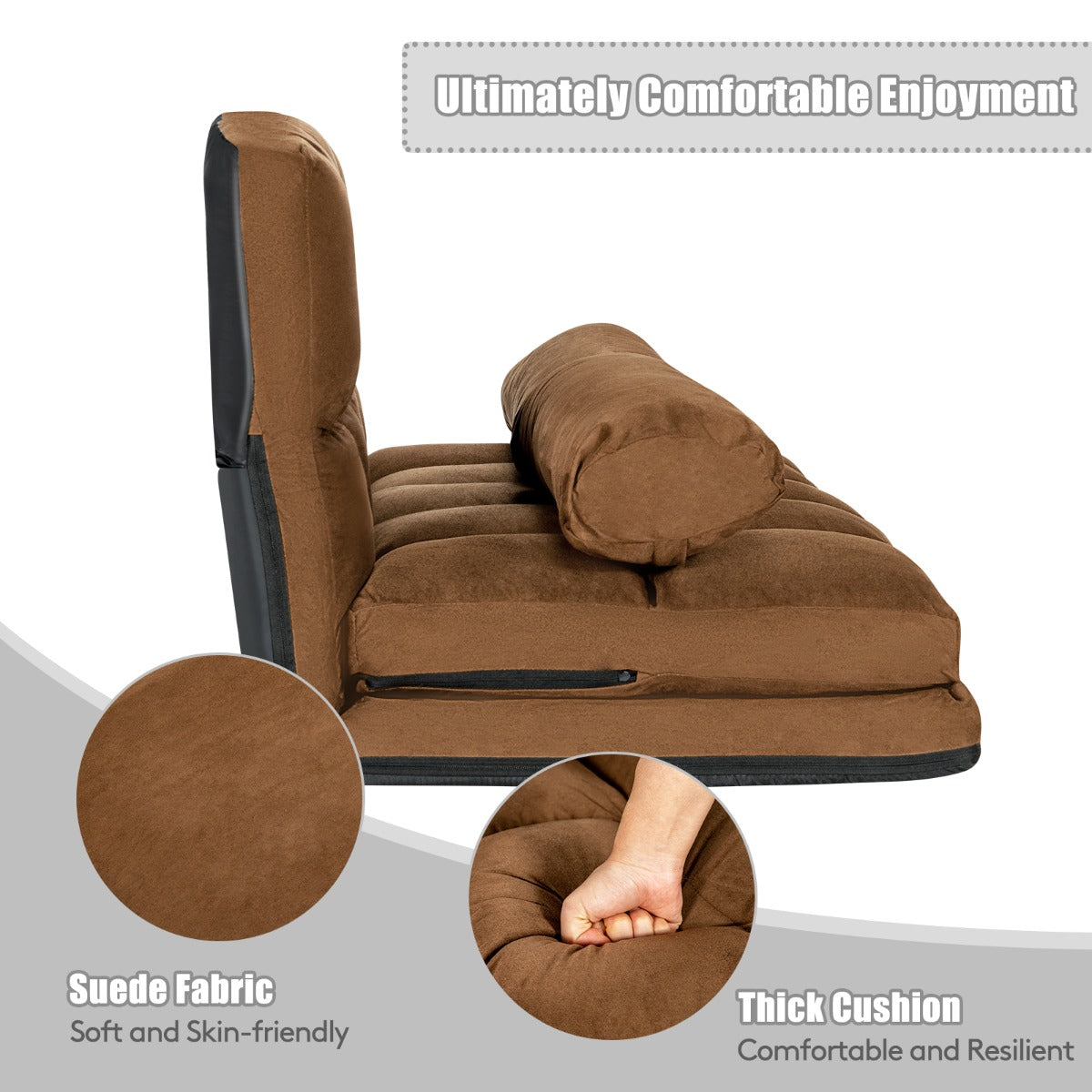 Choose a beige, gray, black or navy floor sofa to complement modern home interiors
